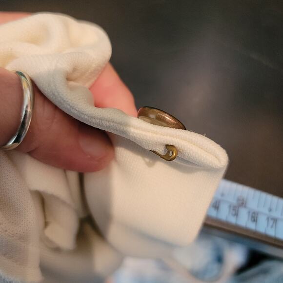 Vintage Fred Rothschild Poly 2pc Set Cape Pants Cream Small/Medium - Picture 10 of 10